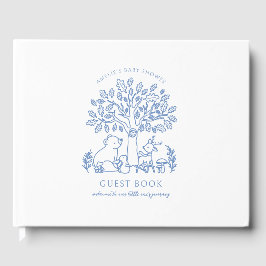 Baby's Journey Blue Woodland Animals Baby Shower Gästebuch