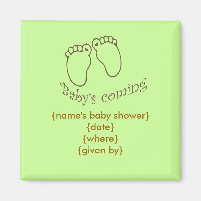 Babys kommen Fuß Magnet (Vorne)