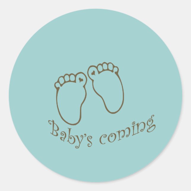 babys kommende Füße Runder Aufkleber (Vorderseite)