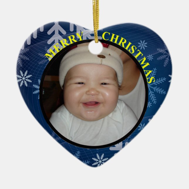 Baby's Merry Christmas Foto Ornament (Vorne)