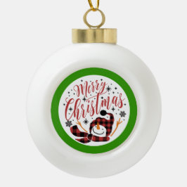 Baby's Merry Snowman First Christmas Keramik Kugel-Ornament