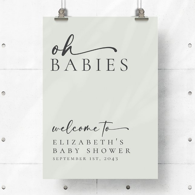 Babys Minimalistisch Babydusche Begrüßungszeichen Poster (Von Creator hochgeladen)
