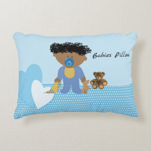 Babys Pillow in Blue für Black Baby Boy Dekokissen