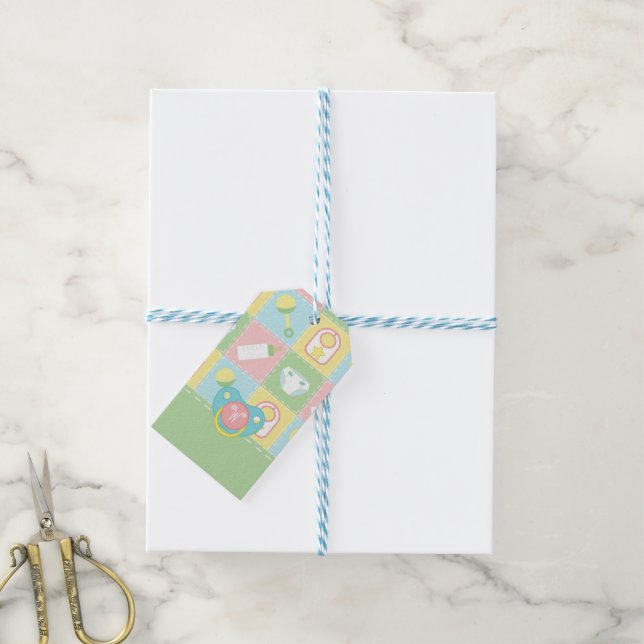 Baby's Quilt-Geschenk-Tag Geschenkanhänger (Mit Garn)