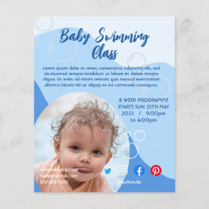 Babys Schwimmunterricht Klasse Freizeit Lehrer  Flyer