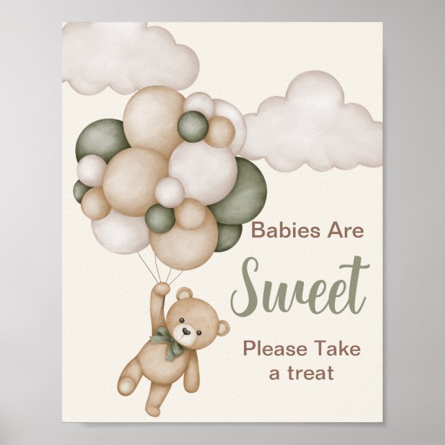 Babys sind Baby-Shows von Sweet Teddy Bear Boy Poster (Vorne)