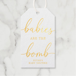 Babys sind die Bomb Gold Foil Gefälligkeitstafel Geschenkanhänger