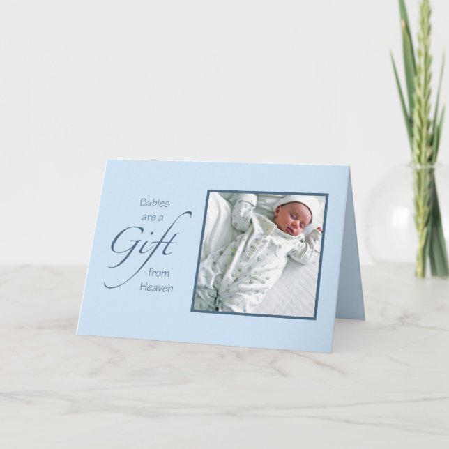 Babys sind ein Geschenk Blue Foto Vorlage (Vorderseite)