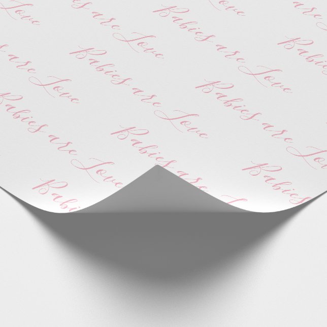 Babys sind Liebe Pink Girly Elegant Baby Geschenkpapier (Ecke)