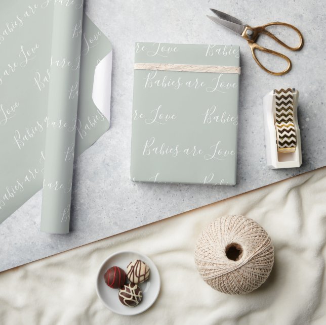 Babys sind Liebe Pink Girly Elegant Baby Wrapping  Geschenkpapier (Kunsthandwerk)
