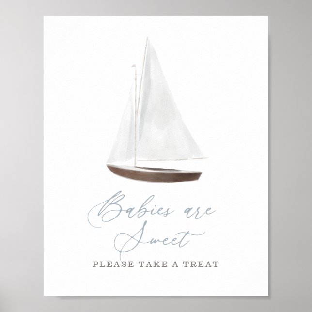 Babys sind süß nehmen eine Leckerei Nautical Baby  Poster (Vorne)