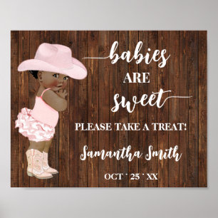 Babys sind süß nehmen eine Leckerei OM Cowgirl Dus Poster