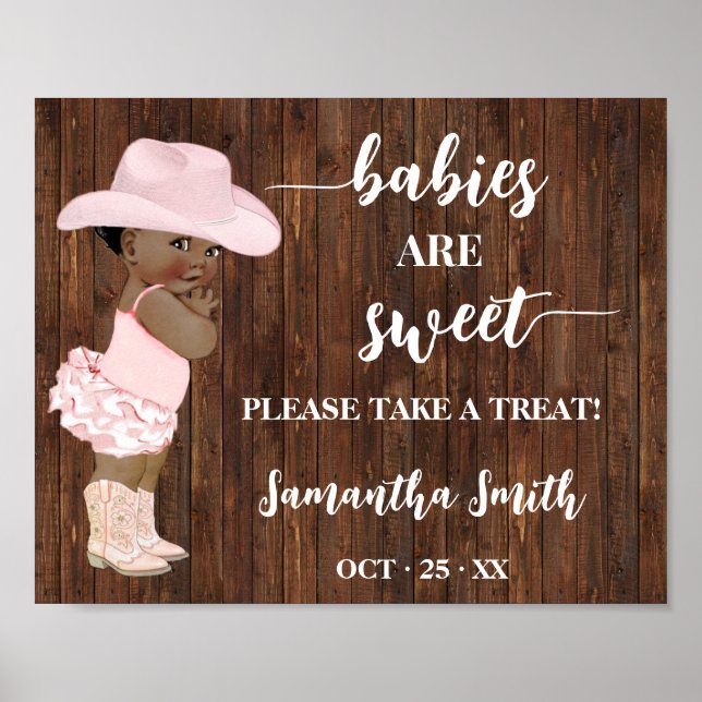 Babys sind süß nehmen eine Leckerei OM Cowgirl Dus Poster (Vorne)