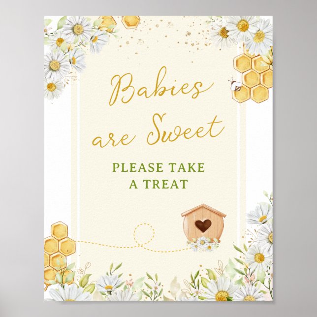 Babys sind süß nehmen Leckerei Hummel Baby Dusche Poster (Vorne)