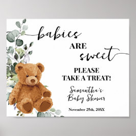 Babys sind süß Nehmen Sie eine Leckerei Bärendusch Poster