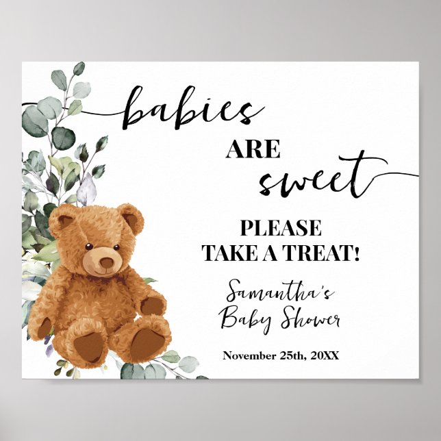 Babys sind süß Nehmen Sie eine Leckerei Bärendusch Poster (Vorne)