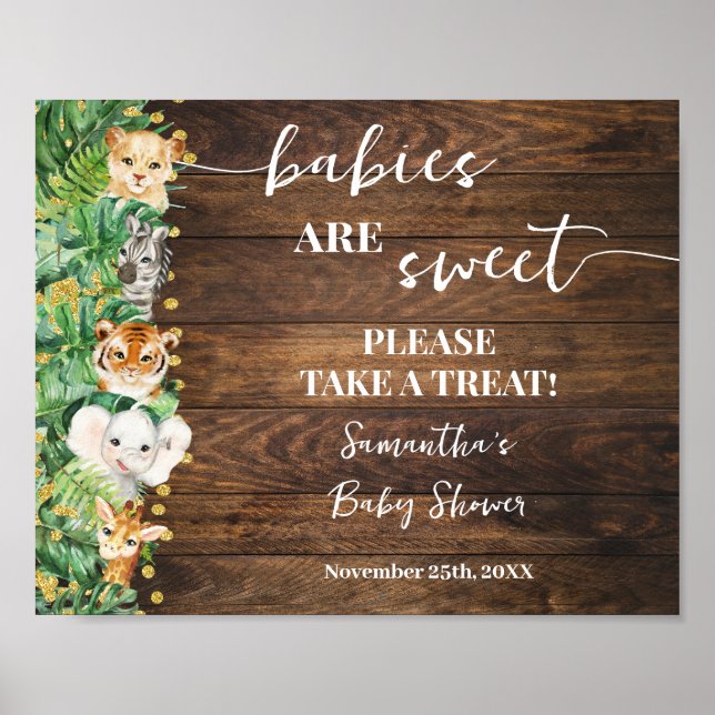 Babys sind süß Nehmen Sie eine Leckerei Safari Rus Poster (Vorne)