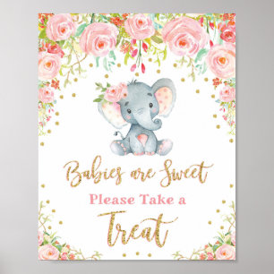 Babys sind süß Nimm eine Leckerei Elefantendusche  Poster
