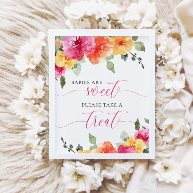 Babys sind süß rosa pfirsichblütige Babydusche Poster (Von Creator hochgeladen)