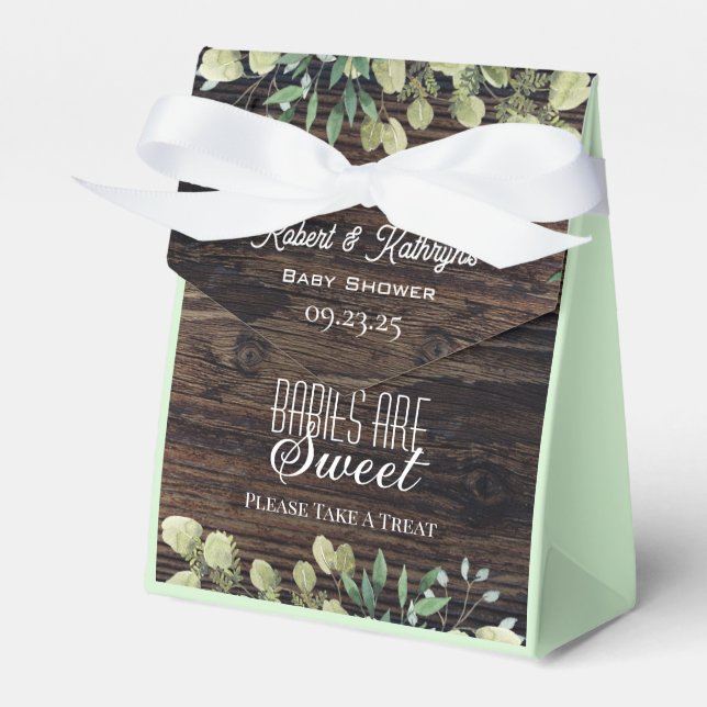 "Babys sind süß" Rustikale Babydusche Geschenkschachtel (Vorderseite)