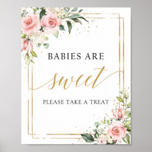 Babys sind süß signierte bohemianische Rosa Poster