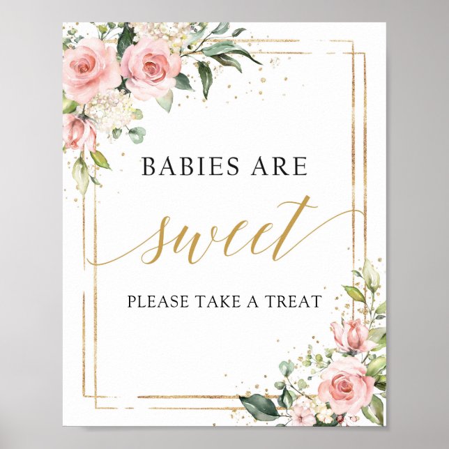Babys sind süß signierte bohemianische Rosa Poster (Vorne)