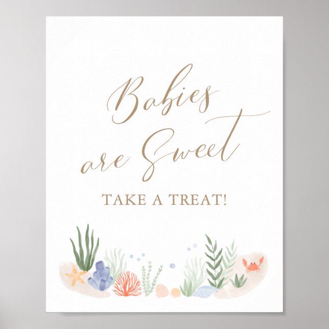 Babys sind süß unter dem Baby-Duschzeichen Poster (Vorne)