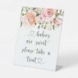 Babys sind süße Baby Dusche Blumengrün Sockelschild