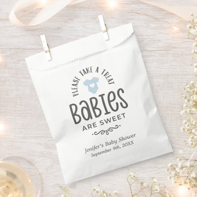 Babys sind süße Babydusche Boy Fevor Tasche Geschenktütchen (Ausgeschnitten)
