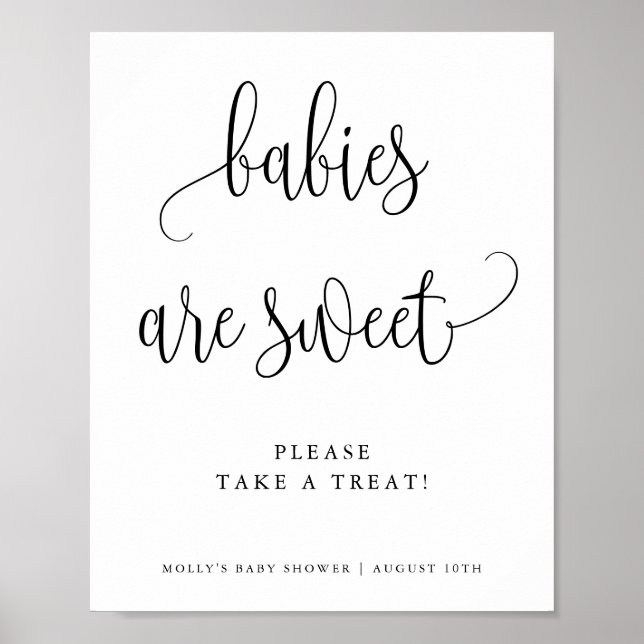 Babys sind süße Minimalistische Kalligrafie-Gefäll Poster (Vorne)