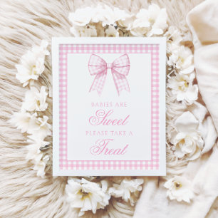Babys sind süße Pink Bow Baby Girl Duschzeichen Poster
