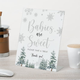 Babys sind süße, silberne Babydusche Sockelschild