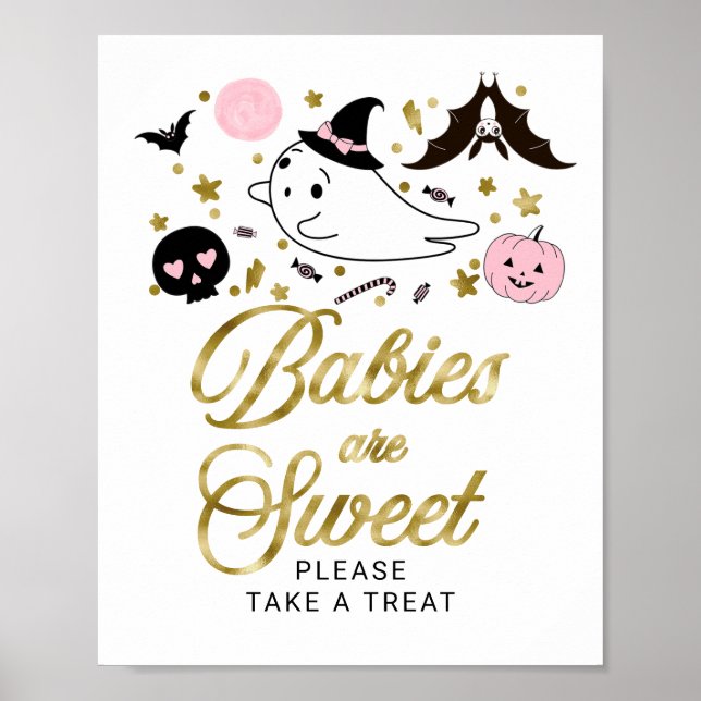 Babys sind süßes Halloween-Baby-Duschzeichen Poster (Vorne)