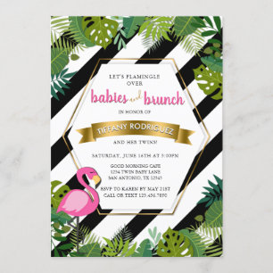Babys und Brunch Baby Brunch Flamingo Baby Dusche Einladung