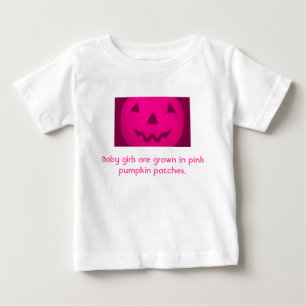 "Babys werden gewachsen in den rosa Kürbis-Flecke Baby T-shirt