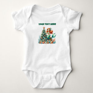Babys Xmas Mermaid Bodysuit-Personalisiert Baby Strampler