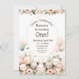 Babys zum ersten Geburtstag Einladung