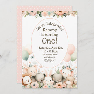 Babys zum ersten Geburtstag Einladung