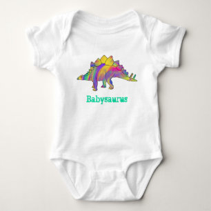 Babysaurus Colorful Rainbow Stegosaurus Dinosaurie Baby Strampler