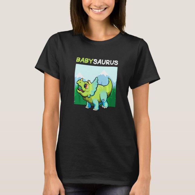 Babysaurus Dinosaurier Niedlich Kiddo Triceratops T-Shirt (Vorderseite)
