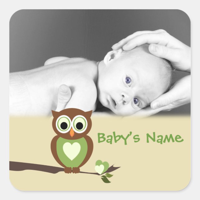 Babyschale/Foto Quadratischer Aufkleber (Vorderseite)