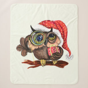 Babyschale in Weihnachtshut und Geschenk Sherpa Bl Sherpadecke