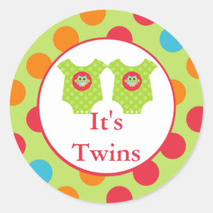 Babyschale Kleidung Es ist Twins Baby Duschkleber Runder Aufkleber