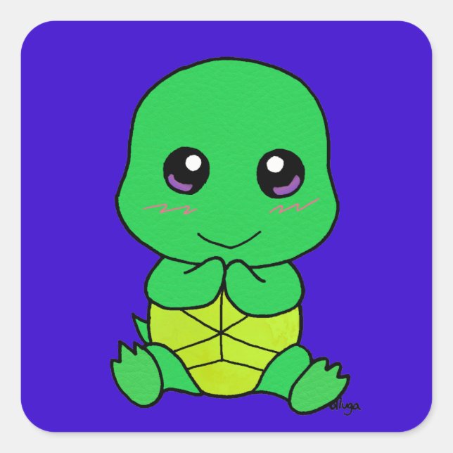 Babyschildkröte Quadratischer Aufkleber (Vorderseite)