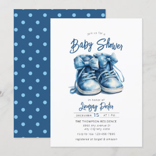 Babyschuhe   Blue Boy Baby Shower Einladung
