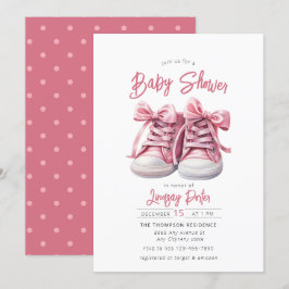 Babyschuhe | Rosa Girl Baby Dusche Einladung