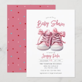 Babyschuhe | Rosa Girl Baby Dusche Einladung