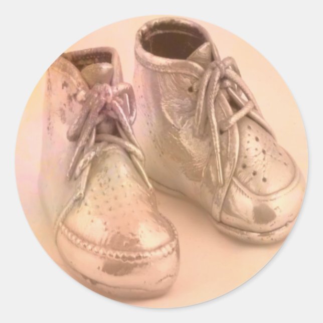 Babyschuhe Runder Aufkleber (Vorderseite)