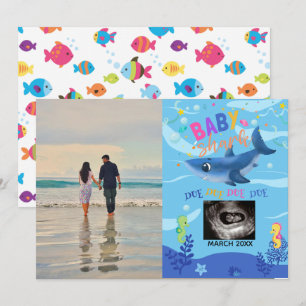 BabyShark Ultrasound Photo Faire-part de grossesse