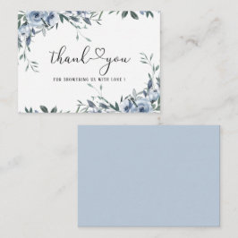 Babyshow "Navy Blue Watercolor" - Blume und Blätte Mitteilungskarte